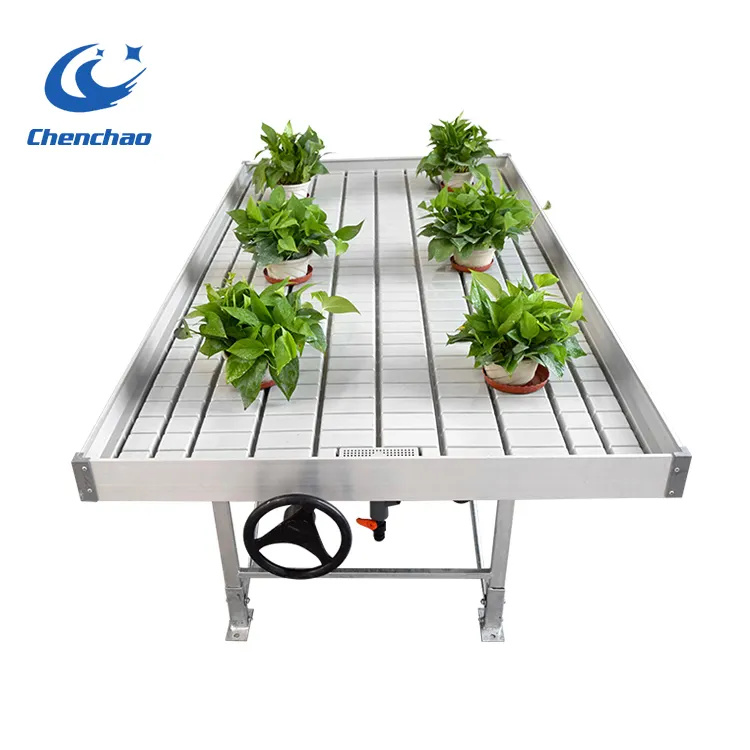 Customized rolling tables bench ebb and flow hydroponic grow systems