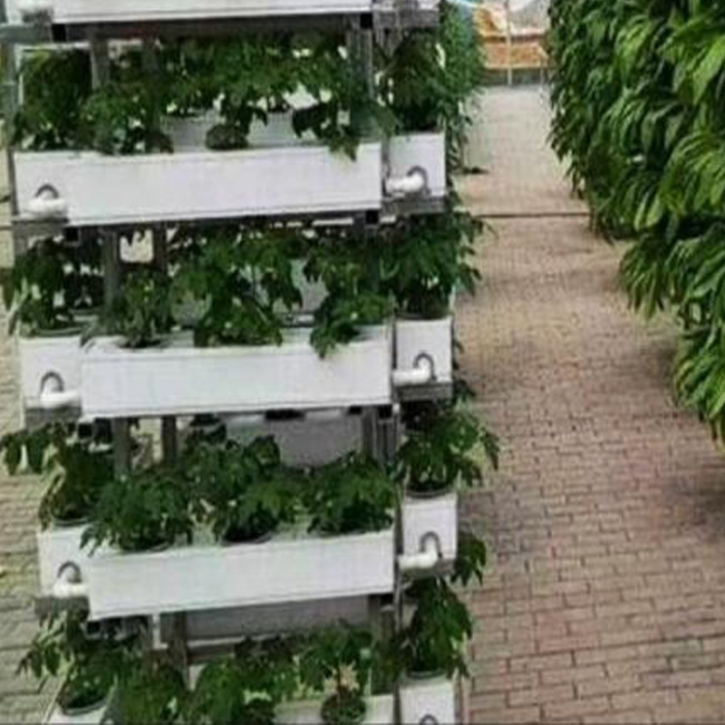 Quadrilateral multi-layer hydroponic leafy vegetable planting system